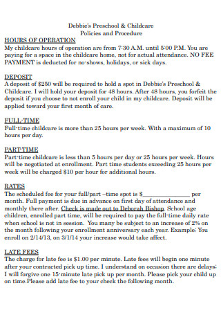 Preschool Childcare Contract1