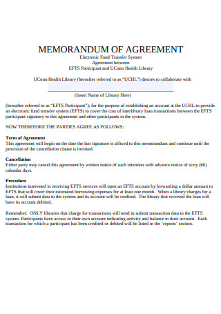 Professional Memorandum of Agreement