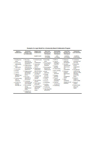 Program Logic Model Example