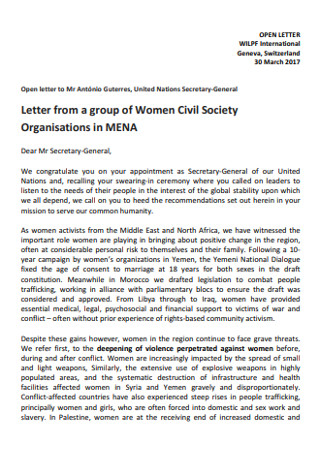 Recommendation Letter From Group of Women Civil Society