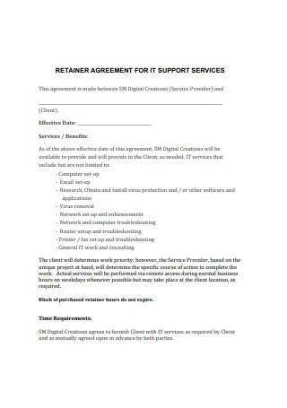 Retainer Agreement for IT Support Services