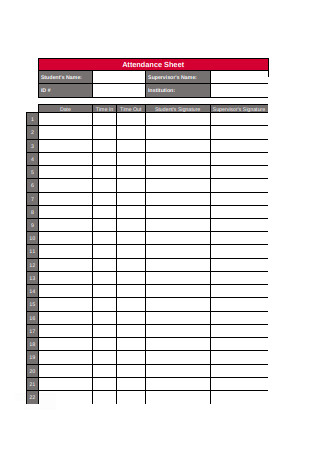 Sample Attendance Sheet Format