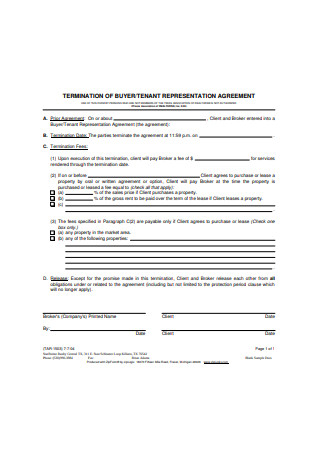 Sample Buyer Representation Agreement