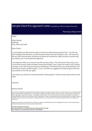 Sample Client Prospecting Letter