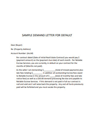 Sample Demand Letter Example