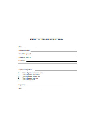 Sample Employee Time Off Request Form