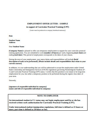 Sample Employment Letter in PDF