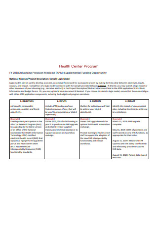 Sample Logic Model Format