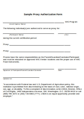 Sample Proxy Authorization Form