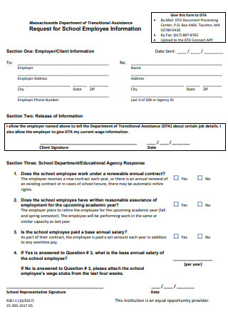 School Employee Information Form