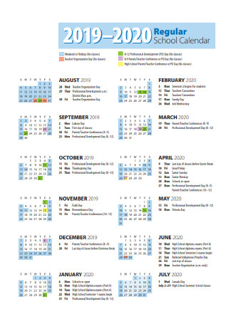 School Regular Calendar