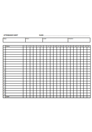 Simple Attendance Sheet