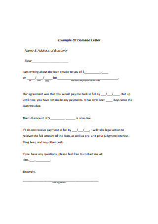 Simple Demand Letter Example