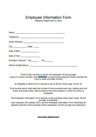 Simple Employee Information Form