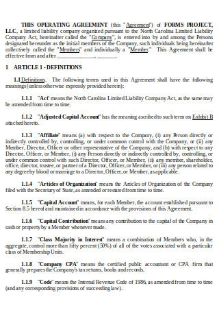 Simple LLC Operating Agreement