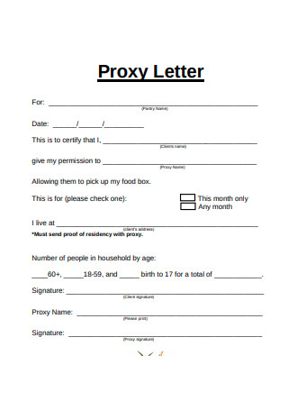 Simple Proxy Letter