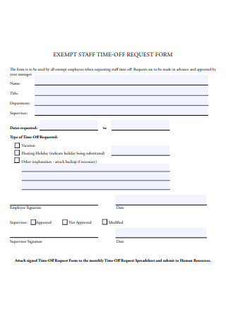 Staff Time Off Request Form