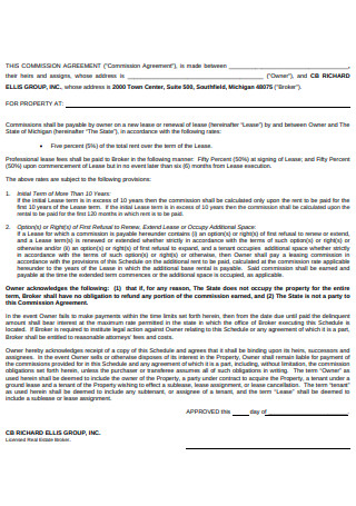 Standard Commission Agreement in PDF