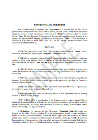 Standard Confidentiality Agreement