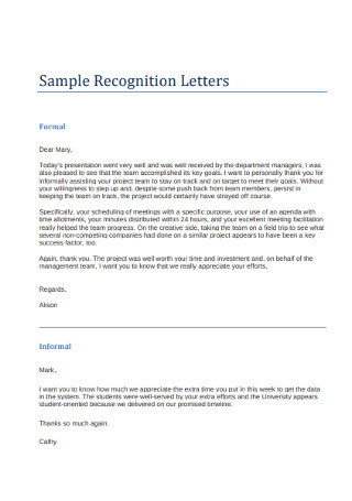 Standard Recognition Letters