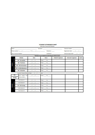 Student Attendance Sheet Format