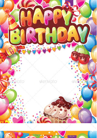 Template for Happy Birthday Card
