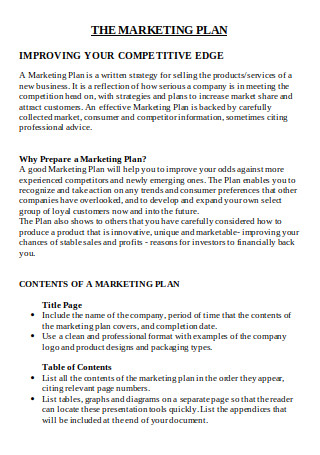 41 Sample Marketing Plans In Pdf Ms Word Excel