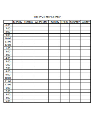 48+ SAMPLE Weekly Calendar Templates in PDF | MS Word | Excel