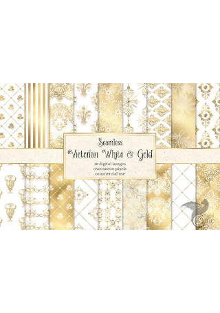 White and Gold Digital Paper