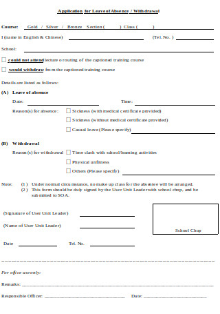 Application for Leave of Absence Sample