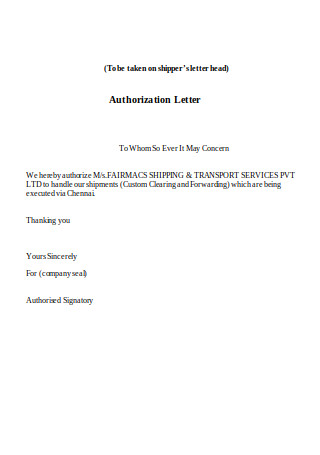 Authorization To Whom It May Concern Letter