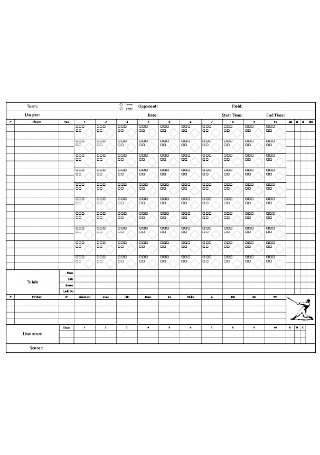 Baseball Scorecard Sheet Example