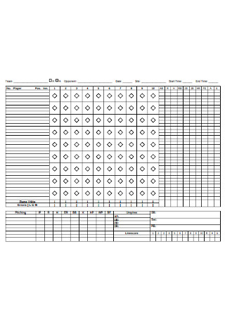 Baseball Scorecard Sheet