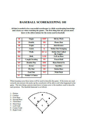 Baseball Scorekeeping