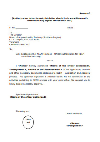 Basic Notarized Authorization Letter