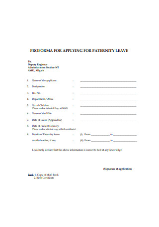 Basic Paternity Leave Format