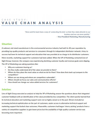 Case Study Value Chain Analysis Template