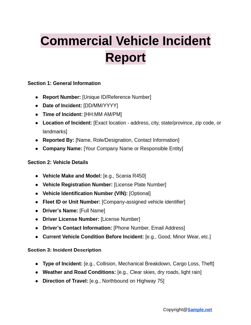 Commercial Vehicle Incident Report Google Docs 12 27 2024 04 45 PM