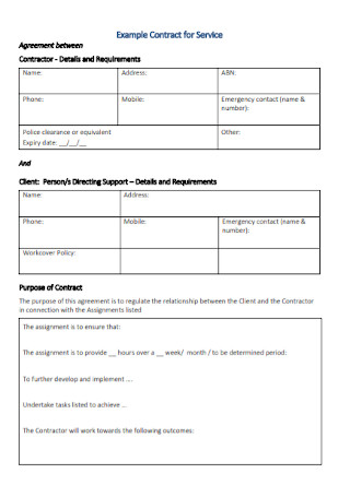 Contract for Service Example
