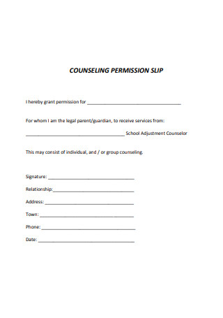 Counseling Permission Slip