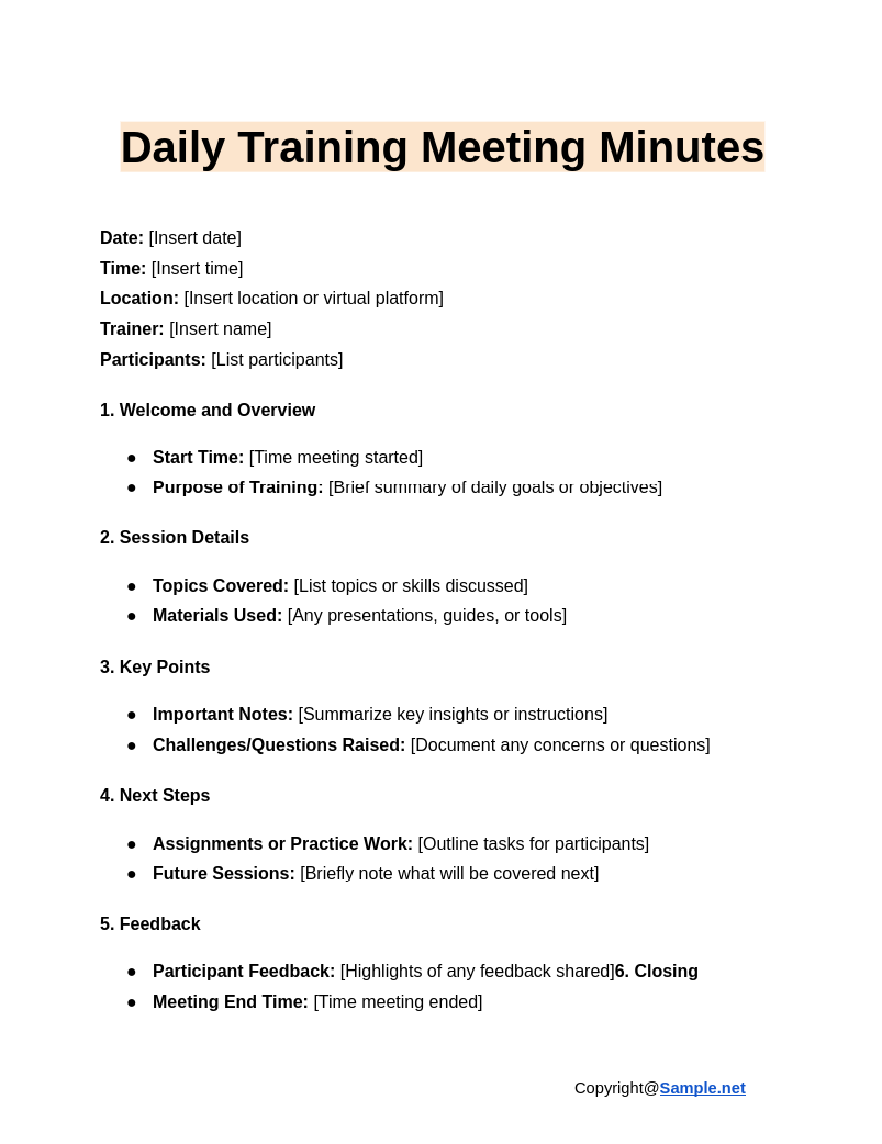 Daily Training Meeting Minutes Google Docs 01 03 2025 11 03 AM