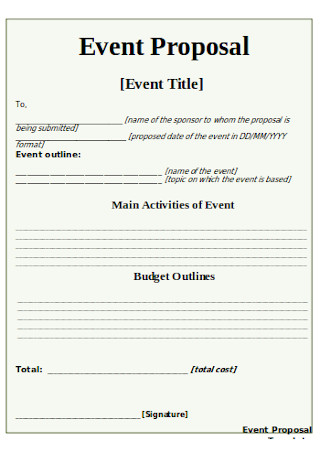 event management business proposal sample