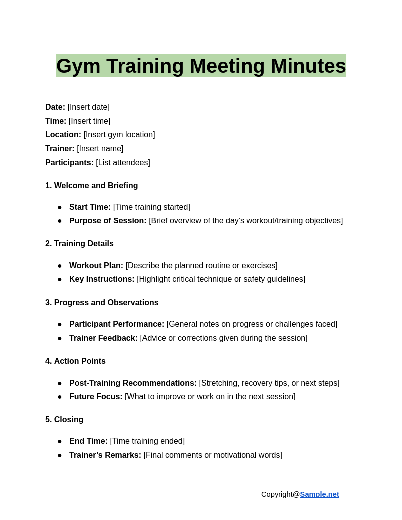 Gym Training Meeting Minutes Google Docs 01 03 2025 11 03 AM