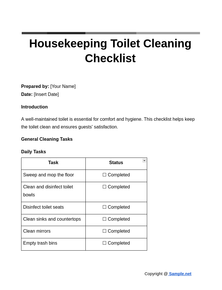 Housekeeping Toilet Cleaning Checklist Google Docs 10 16 2024 10 38 AM