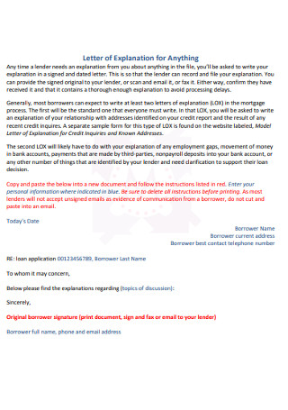 Letter Of Explanation Regarding Derogatory Credit from images.sample.net