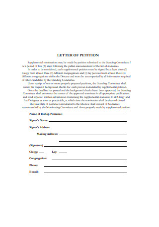Letter of Petition