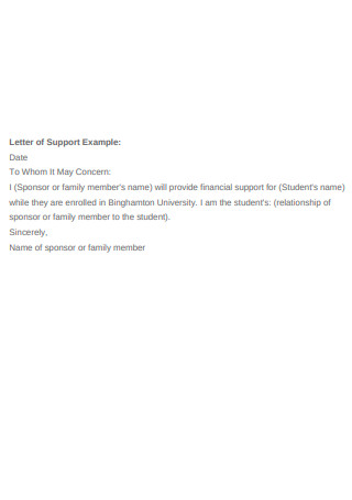 Letter of Support Example