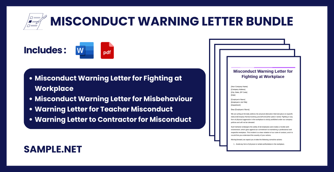 Misconduct Warning Letter Bundle