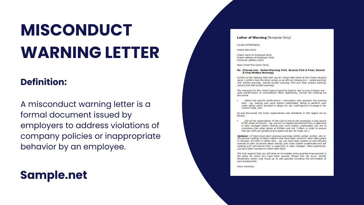 Misconduct Warning Letter