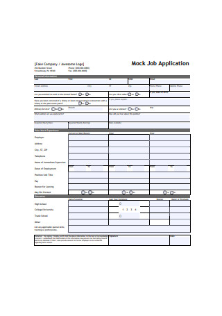 Mock Job Application Form